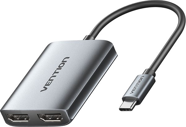 Adapter Vention USB-C to Dual HDMI MST Adapter 0.15M Gray Aluminum Alloy Type ...