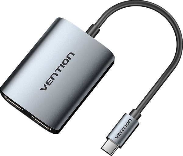 Adapter Vention USB-C to Dual HDMI MST Adapter 0.15M Gray Aluminum Alloy Type ...