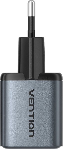 AC Adapter Vention 2-Port USB (C+A) GaN Charger (30W/18W) EU-Plug Gray ...