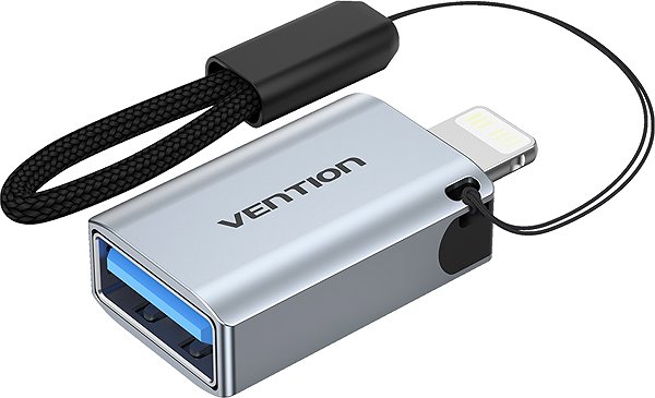 Adapter Vention USB-A Female to Lightning Male OTG Adapter Gray Aluminum Alloy Type ...