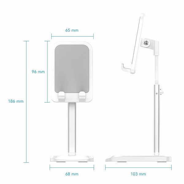 Handyhalterung Vention Height Adjustable Desktop Cell Phone Stand White Aluminum Alloy Type ...