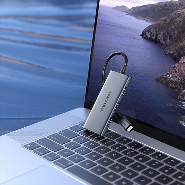 Dockingstation Vention USB-C zu HDMI /3x USB 3.0 / SD / TF Docking Station Aluminium-Legierung Typ 0.15M Gray ...