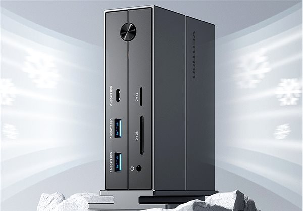 Docking Station Vention 14-in-1 Thunderbolt 4 Docking Station 8K 40Gbps Gray Aluminum Alloy Type ...