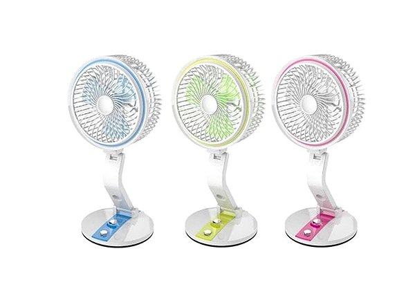 Fan Verk Wireless foldable with LED lamp pink and white ...
