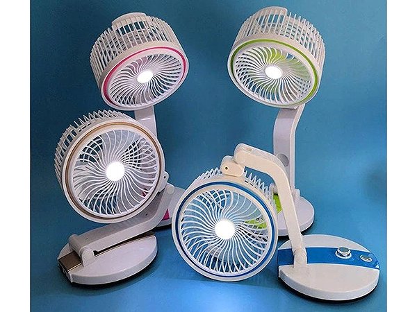 Fan Verk Wireless foldable with LED lamp pink and white ...