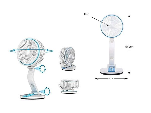 Fan Verk Wireless foldable with LED light green-white ...