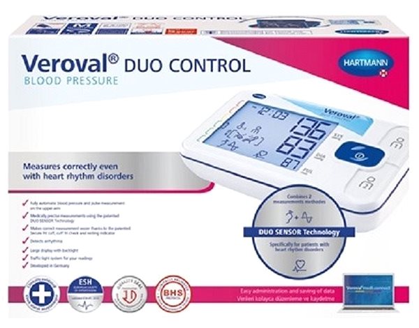 Pressure Monitor Veroval Duo Control with Cuff Size. M and Charging Adapter, 5 Years Warranty ...