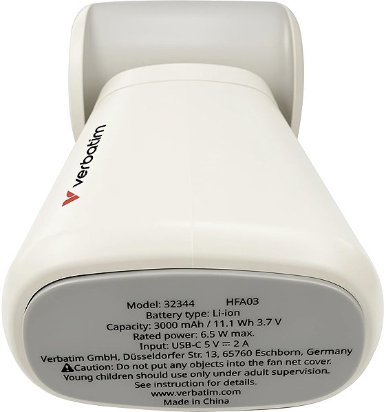 Ventilator VERBATIM Cool 'n' Go Aqua Breeze weiß/grau ...