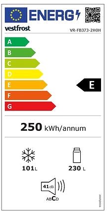 Refrigerator VESTFROST VR-FB373-2H0H Energy label