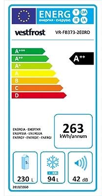 Refrigerator VESTFROST VR-FB373-2E1RD Energy label