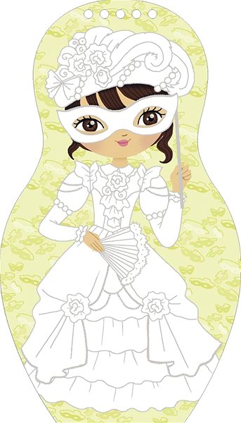 colouring page Ella & Max Dress up dolls for the carnival - colouring page .
