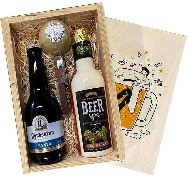 Beer BOHEMIA GIFTS Wooden gift box - for Brewers .