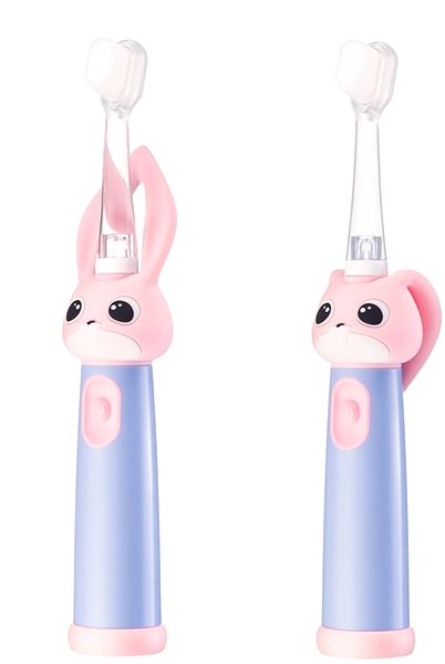 Elektrische Zahnbürste VITAMMY Hase mit LED-Licht und Nanofasern, 0-3 Jahre, rosa ...