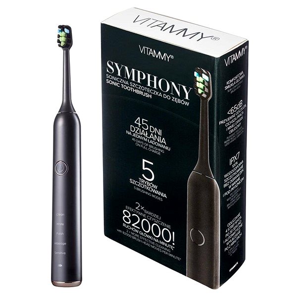 Electric Toothbrush VITAMMY SYMPHONY black + black case ...