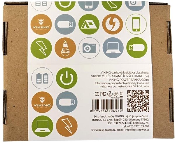 Power Bank Viking Gift Set Power Bank GO10 White + Memory Card Reader 4in1 Packaging/box