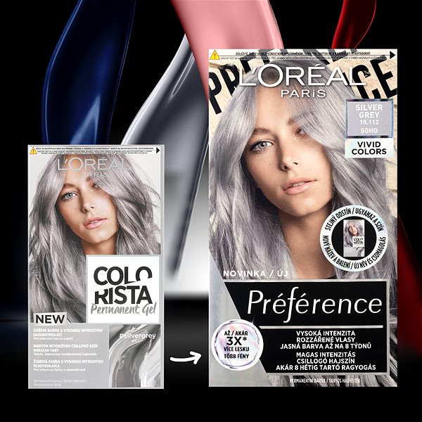 Hair Dye LORAL PARIS Colorista Permanent Gel Silver (60ml) ...