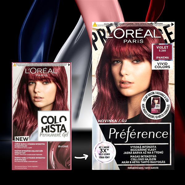 Hair Dye LORAL PARIS Colorista Permanent Gel Violet (60ml) ...