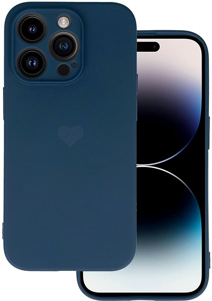 Kryt na mobil Vennus Valentínske puzdro Heart na iPhone 13 Pro – tmavo modré ...