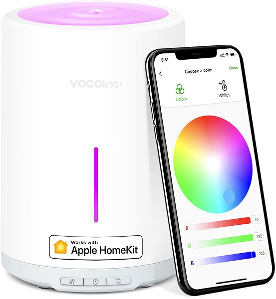 Aroma Diffuser  VOCOlinc Ripple Smart Mini Aroma Diffuser - 2-pack Features/technology