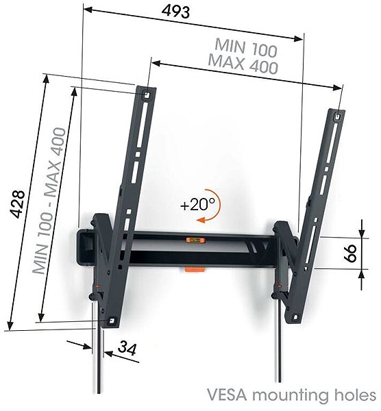 TV-Halterung Vogel's TVM 3413 für TV 32-65