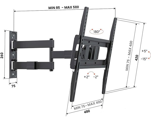 TV Mount Vogel's UP 4043 VESA 400×400 65