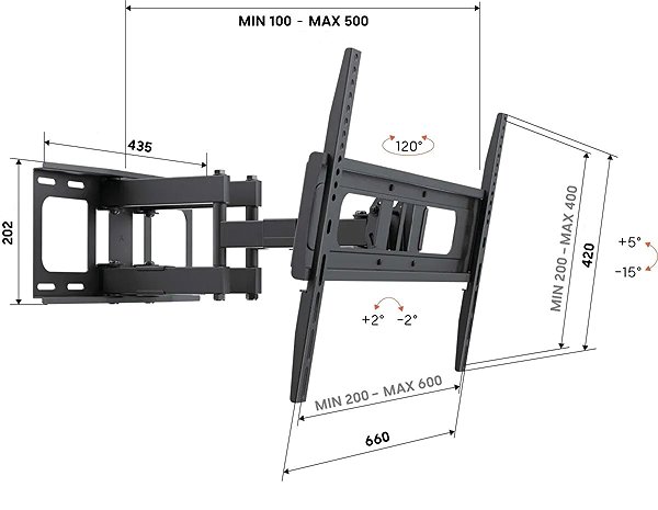TV Mount Vogel's UP 6053 VESA 600×400 80