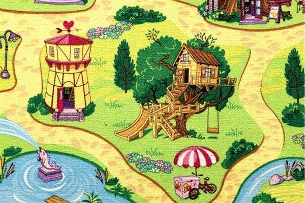 Koberec Detský koberec Rozprávková dedina 95 × 200 cm ...