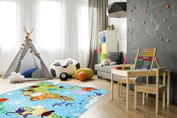 Koberec Detský koberec Torino Kids World map 80 × 120 cm ...