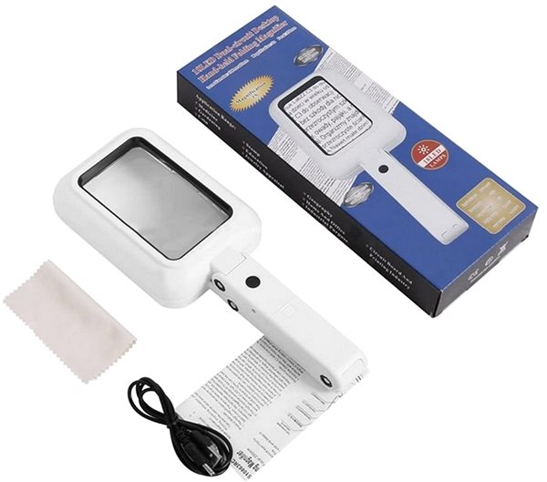 Lupa Verk 09154 Multifunkční skládací lupa s LED osvětlením, zvětšení 3x ...