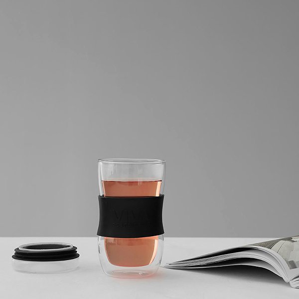 Thermal Mug VIVA SCANDINAVIA MINIMA Travel mug 450 ml black glass ...