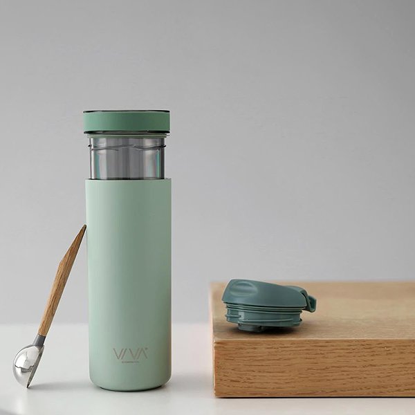 Thermal Mug VIVA SCANDINAVIA RECHARGE ANYTIME Thermo mug with infuser 460 ml mint green ...