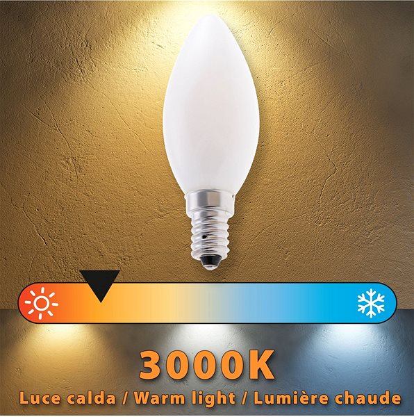 LED žiarovka VELAMP OPAL FILAMENT žiarovka 4 W, E14, 3000 K ...