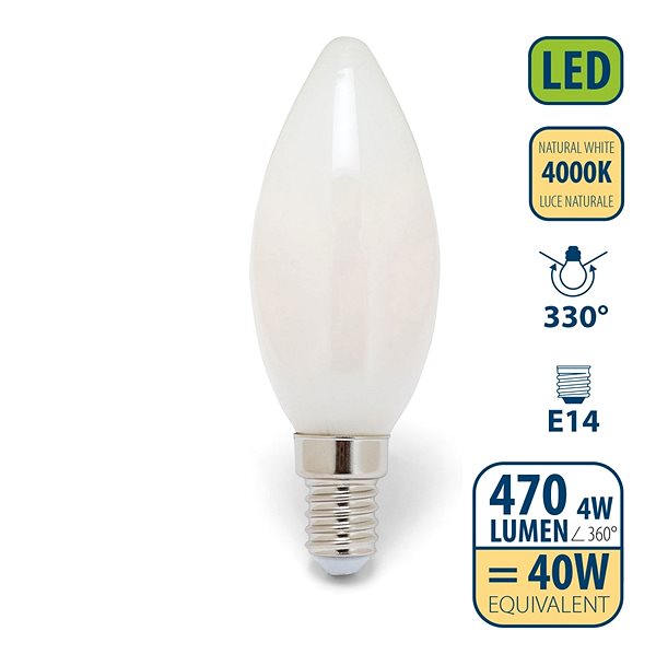 LED-Birne VELAMP OPAL FILAMENT Bulb 4 Watt - E14 - 4000K ...