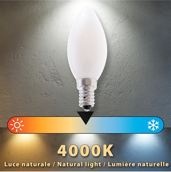 LED-Birne VELAMP OPAL FILAMENT Bulb 4 Watt - E14 - 4000K ...