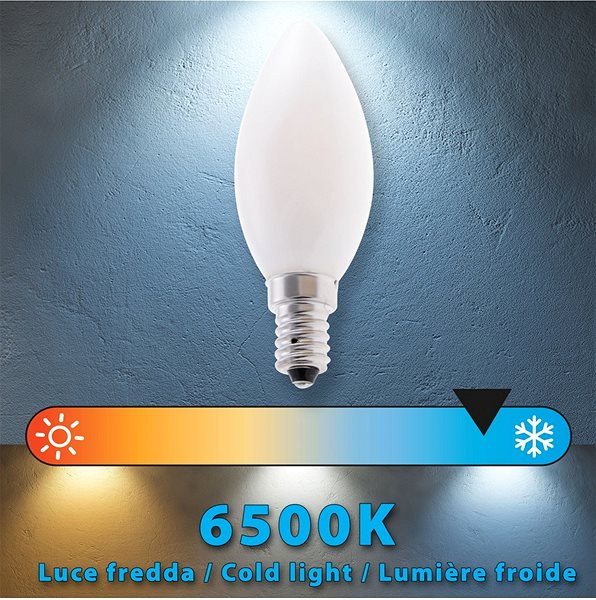 LED-Birne VELAMP OPAL FILAMENT Bulb 4 Watt - E14 - 6500K ...