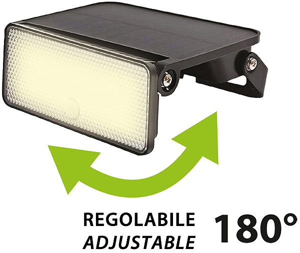 LED Reflector VELAMP solar powered spotlight SL363, with motion sensor, 1600 lm ...