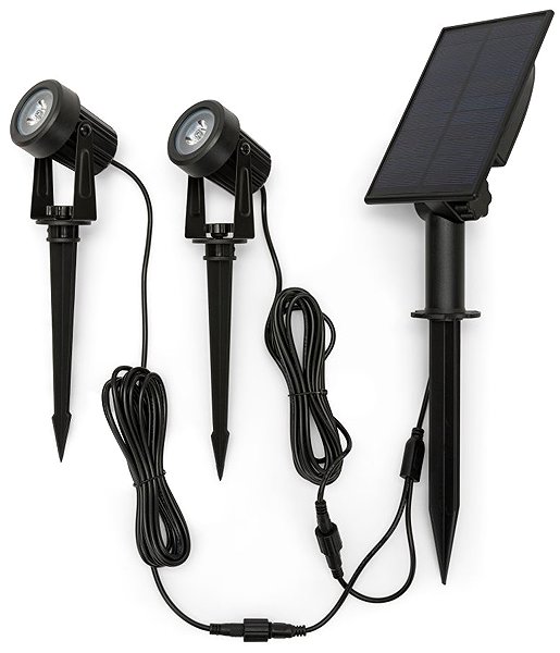 LED Reflector VELAMP Set of 2 solar powered spotlights SL369 ...