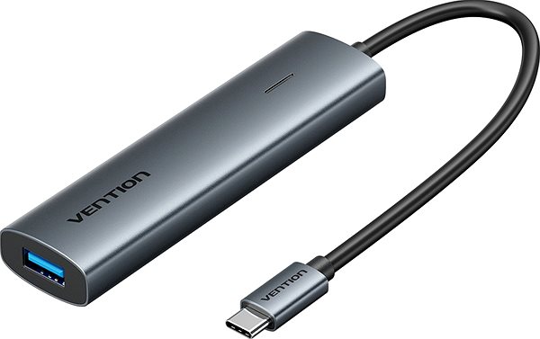 USB Hub Vention USB-C to USB-C / 4x USB 3.0 Hub 0.15M Gray Aluminum Alloy Type ...