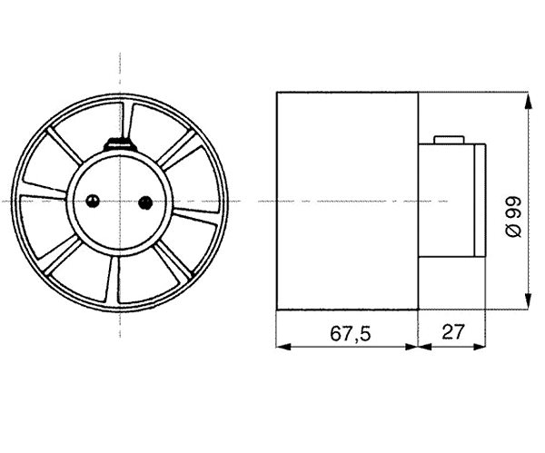 Fan Soler&Palau TDM 100 piping inlet white ...
