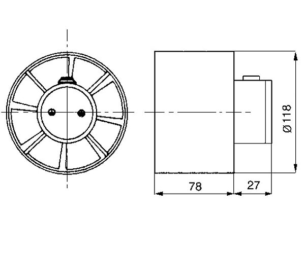Fan Soler&Palau TDM 200 piping inlet white ...