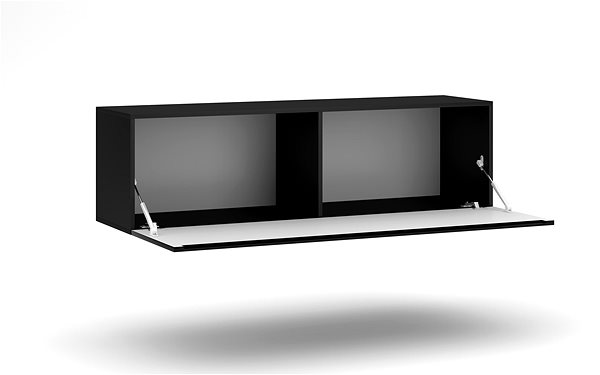 TV asztal TV asztal VIVO 03 magasfényű fekete színben, LED világítással ...