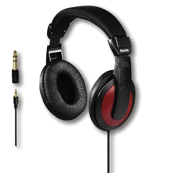 Headphones Hama Basic4Music, Black/Red Connectivity (ports)