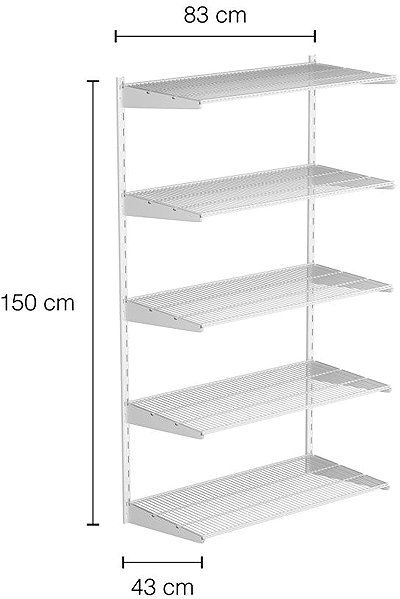 Shelving Unit Walteco Wall Shelf Assembly Single, 1500 × 830 mm, white ...