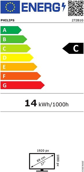 LCD Monitor 27“ Philips 272B1G Energy label