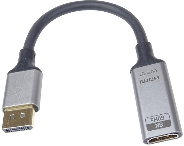 Adapter PremiumCord DisplayPort auf HDMI Adapter, 8K@60Hz, 4K@144Hz Stecker/Buchse, 20cm ...