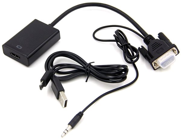 Adapter PremiumCord VGA+audio electronic converter to HDMI FULL HD 1080p ...