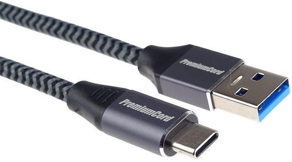 Dátový kábel PremiumCord kábel USB-C – USB 3.0 A (USB 3.2 generation 1, 3 A, 5 Gbit/s) 0,5 m Možnosti pripojenia (porty)