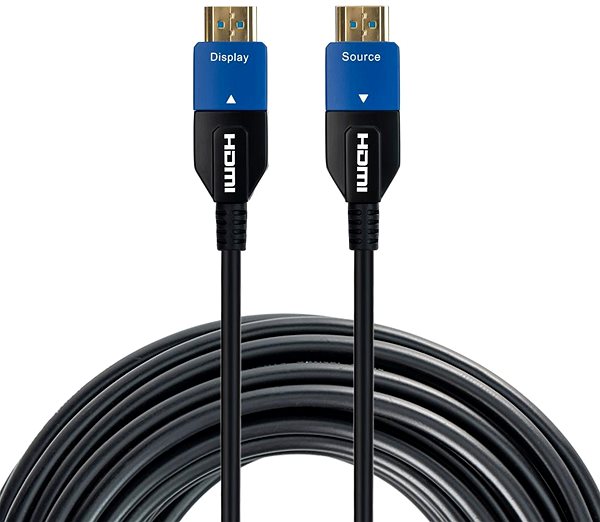 Videokábel PremiumCord Ultra High Speed HDMI 2.1 optikai AOC fiber kabel 8K@60Hz, aranyozott csatlakozók 7 m ...