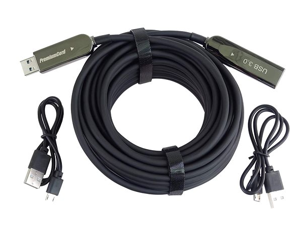Data Cable PremiumCord USB3.2 + 2.0 Optical AOC Extension Cable A/Male - A/Female 10 m ...