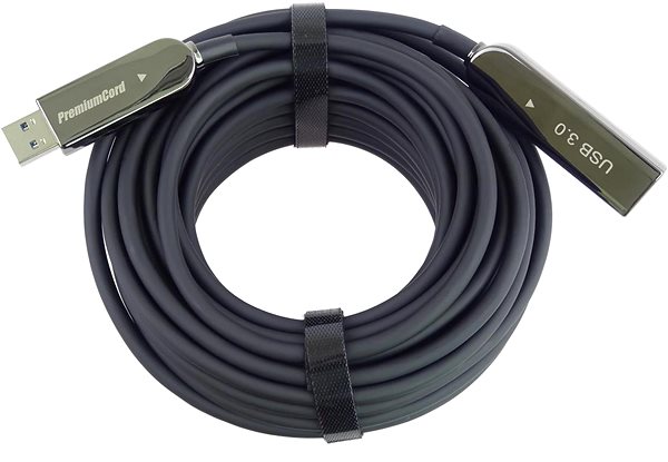 Predlžovací kábel PremiumCord USB3.2 + 2.0 predlžovací optický AOC kábel A / Male – A / Female 15 m ...